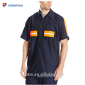OEM Custom Long Sleeves 65% Polyester 35% Cotton Safety Uniform Mens Industrial Hi Vis Reflective Work Shirts